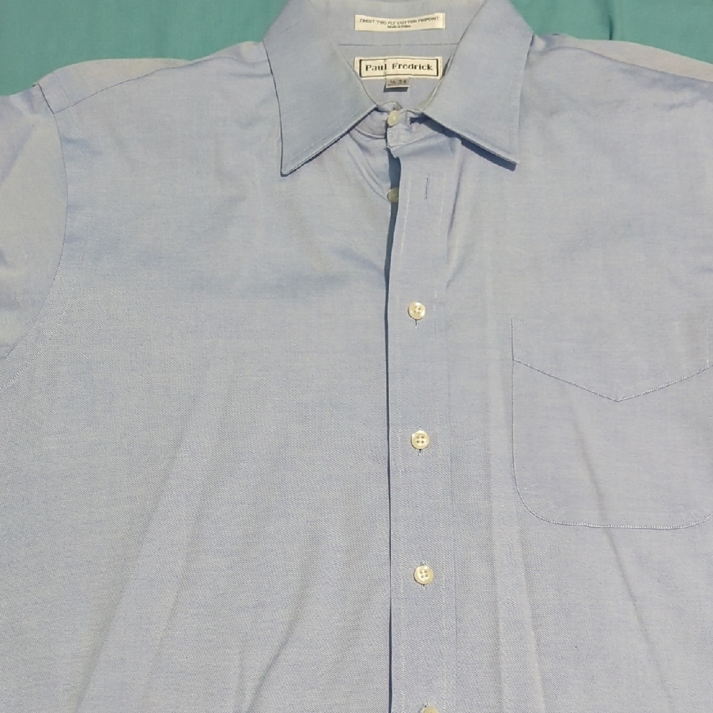 Paul Fredrick Light Blue Casual Button Down Shirt - Picture 5 of 7